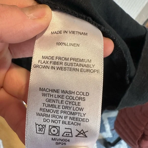 Quince 100% European Linen Button Front Dress in Size L - Picture 5 of 7